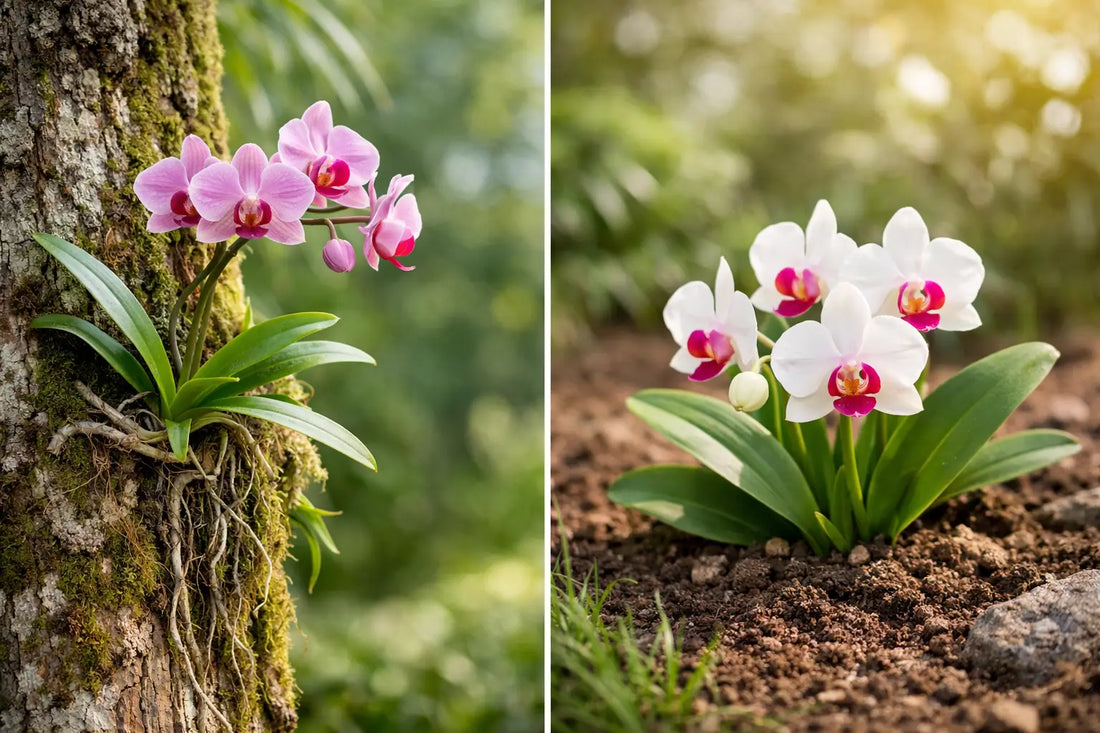 Diferencia entre orquídeas epífitas y terrestres