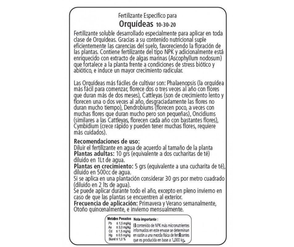 Fertilizante para orquideas